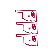 Siskiyou C3HSD48 Unisex NCAA Oklahoma Sooners Home State Decal - yksi koko - 3 kpl pakkaus