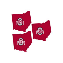 Siskiyou C3HSD38 Unisex NCAA Ohio State Buckeyes Home State Decal - yksi koko - 3 kpl pakkaus
