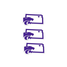 Siskiyou C3HSD15 Unisex NCAA Kansas State Wildcats Home State Decal - yksi koko - 3 kpl pakkaus