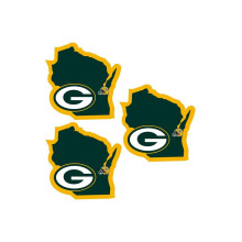 Siskiyou F3HSD115 Unisex NFL Green Bay Packers Home State Decal - yksi koko - 3 kpl pakkaus