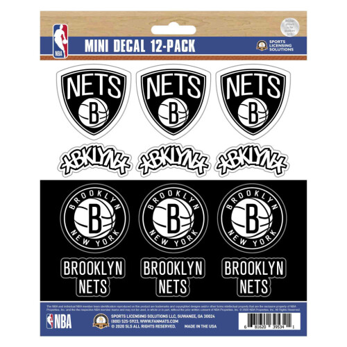 Brooklyn Nets 12 Count Mini Decal -tarrapakkaus