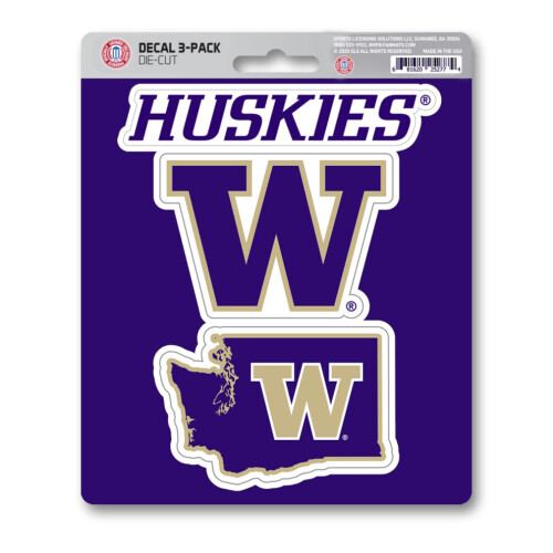 Fanmats University of Washington Aufkleber, 3er-Pack