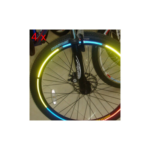 4 pegatinas reflectantes para llantas de bicicleta, luminosas. 1