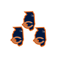 Siskiyou F3HSD005 Unisex NFL Chicago Bears Home State Decal - yksi koko - 3 kpl pakkaus