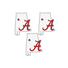 Siskiyou C3HSD13 Unisex NCAA Alabama Crimson Tide Home State Decal - yksi koko - 3 kpl pakkaus