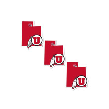 Siskiyou C3HSD89 Unisex NCAA Utah Utes Home State Decal - yksi koko - 3 kpl pakkaus