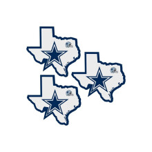 Siskiyou F3HSD055 Unisex NFL Dallas Cowboys Home State Decal - yksi koko - 3 kpl pakkaus