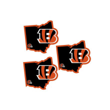 Siskiyou F3HSD010 Unisex NFL Cincinnati Bengals Home State Decal - yksi koko - 3 kpl pakkaus