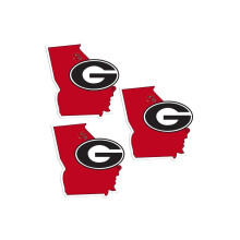 Siskiyou C3HSD5 Unisex NCAA Georgia Bulldogs Home State Decal - yksi koko - 3 kpl pakkaus