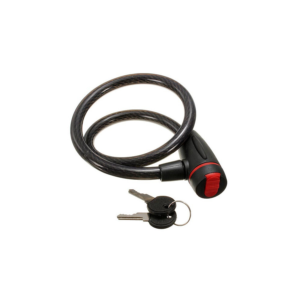 Câble antivol robuste en acier noir de 60 cm pour moto avec 2 clés