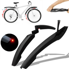 2 Pcs Bike Fender Vorne Hinten Fahrrad Schlamm Schutz Radfahren Reifen Kotflügel mit Lichter Mountainbike