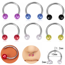 Anneau de nez en or, boucles d'oreilles de nez en opale avec perles