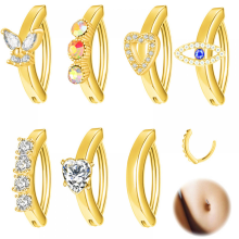 Lot de 7 piercings pour nombril en acier médical