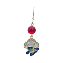 Boucles d'oreilles magnolia rouge, cadeau de nouvel an pour filles