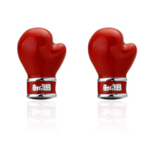 Boutons de manchette pour hommes avec gants de boxe rouges et clous