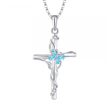 Collana con ciondolo a croce da donna in argento sterling 925