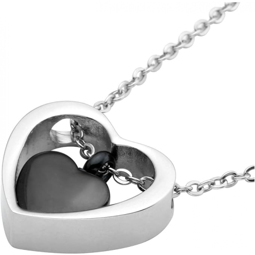 Collana con ciondolo commemorativo a doppio cuore, per uomo e donna 2