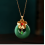 Colar com pingente de jade verde 2