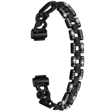 (Čierny) Kompatibilný s Fitbit Inspire 3 Alloy Metal Watch Band Bling Rhinestone Decor Bracelet Strap Band - Čierny