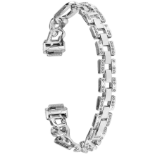 (Strieborný) Kompatibilný s Fitbit Inspire 3 Alloy Metal Watch Band Bling Rhapsody Decor Bracelet Strap - Strieborný