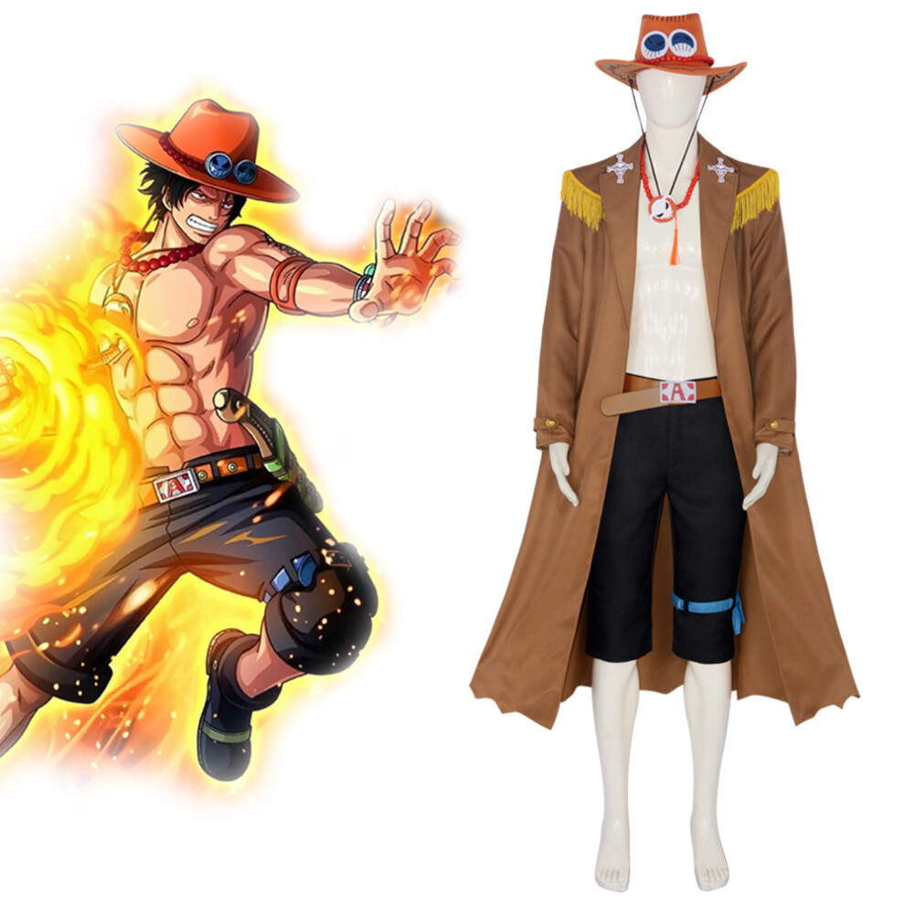 (Large) Ace Style Flame Coat - Pirate Cosplay Jacket for Halloween