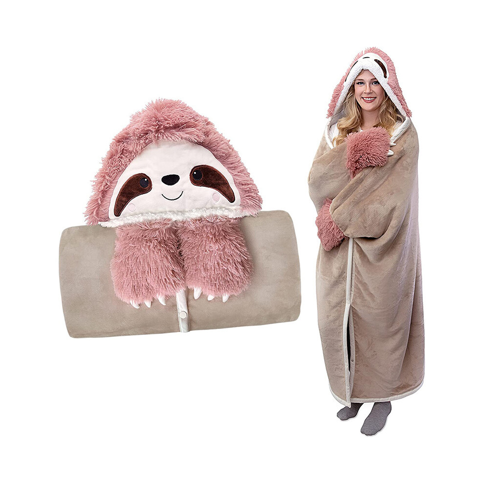 Sweat à capuche surdimensionné pour femme - Paresseux mignon