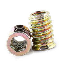 (As show, One size) Nut Wood Insert Hexagonal Socket Nut Furniture Fix (M8*20mm)