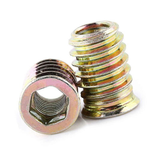 (As show, One size) Nut Wood Insert Hexagonal Socket Nut Furniture Fix (M8*20mm) 2