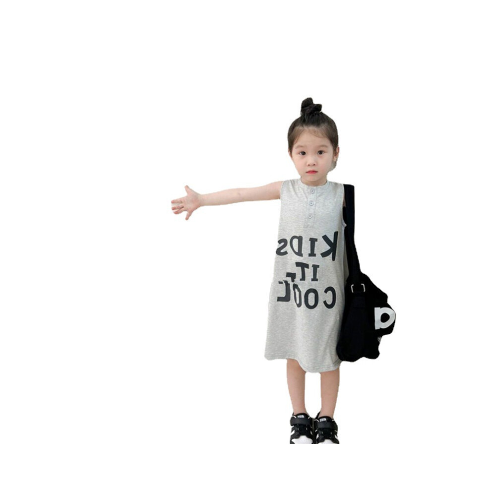 Robe d'été pour fille, jupe débardeur princesse à lettres pour enfants