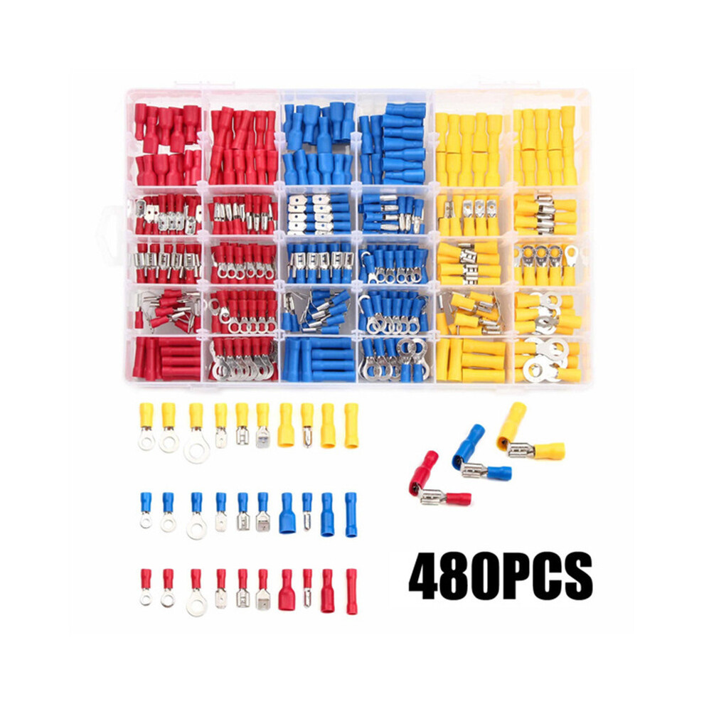Coffret de 480 cosses électriques à sertir simple avec boîte de rangement