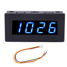 (As show, One size) 4 Digit LED Display Tachometer Multifunctional RPM Rotation Speed Tester with Cable DC 815V Blue Backlight