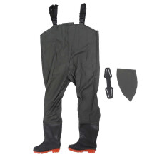 (As show, One size) Hip Wader Waterproof Men Wader Fishing Wading Pants with Bootfoot for Water Works Green Size 43