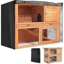 YZ Housse de protection pour clapier à lapins 122 x 50 x 105 cm, imperméable et coupe-vent, pour cage à lapins à deux étages, idéale pour l'hiv