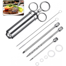 YZ Seringue à marinade pour épices barbecue en acier inoxydable Toutes les pièces en acier inoxydable avec 1 pulvérisateur de 60 ml 1 x
