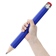 YZ Crayons géants en bois pour accessoires/cadeaux/décoration – Crayon fantaisie amusant de 35,5 cm avec capuchon (bleu) pour l'école et la ma