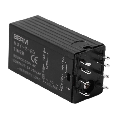 (As show, One size) AC220V Power On Time Relay with Digital Display High Accuracy Electronic Cycle Delay Controller 8 Pin Without Base