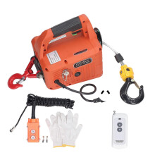 (As show, One size) Electric Hoist Portable Power Electric Winch Crane with Remote Control 500KG Capacity 7.6M Maximum Lifting Height 1500W AU Plug 220V