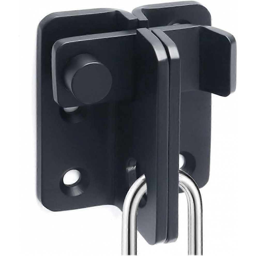 YZ Loquet coulissant en acier inoxydable noir pour porte, abri de jardin, salle de bain, garage, fenêtre, ouverture à gauche