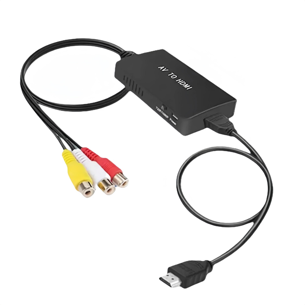YZ Convertisseur RCA vers HDMI, adaptateur composite vers HDMI, compatible 1080p PAL/NTSC