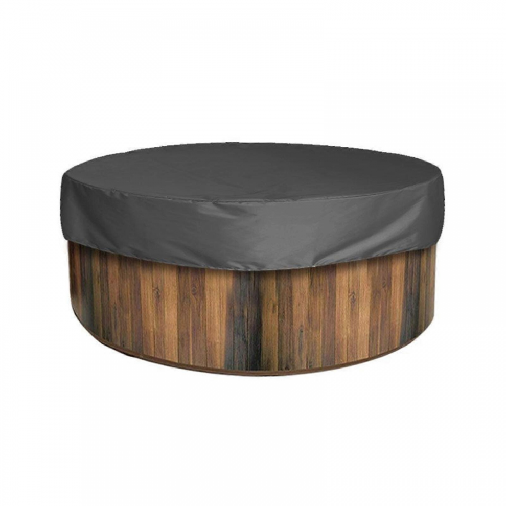 YZ Housse de protection ronde et imperméable pour jacuzzi d'extérieur - Protection anti-UV, matériau durable, cordon d'ourlet réglable, sac de