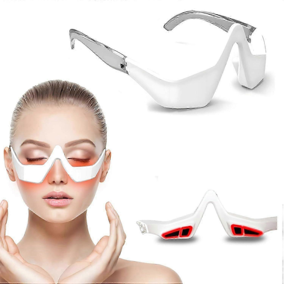 YZ Lunettes de massage à lumière rouge pour le contour des yeux, appareil de beauté à microcourant, masseur pour le contour des yeux, anti-âge