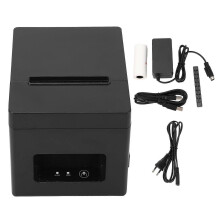 (As show, One size) USB Thermal Printer with Automatic Cutter 80mm POS Receipt Printer for Restaurant Shopping Mall Support Cash Drawer EU Plug