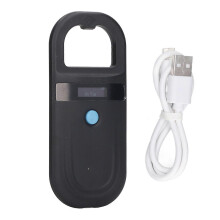 (As show, One size) 134.2Khz Microchip Reader with Bluetooth 0.91 Inch Screen Animal Pet Chip ID Scanner Built in Battery