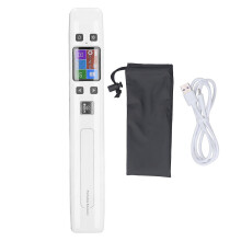 (As show, One size) Portable Photo Scanner HD Color Screen Document Scanning Device for Home School Office Built in Battery White