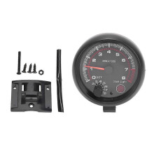 (As show, One size) 3.75 ''Automobile Refitted Instrument Black White Light Tachometer 0-8000 Pointer Tachometer 92mm