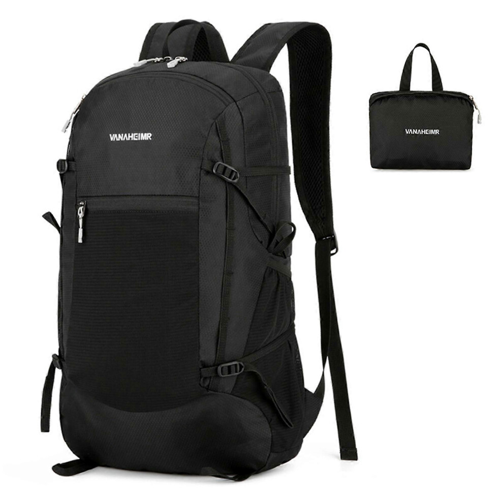(Black, One size) Lightweight Foldable Backpack Water-resistant Packable Travel Backpack Daypack for Men and Women Cycling Camping Hiking-image-OPC-PHH9X8C-NEW