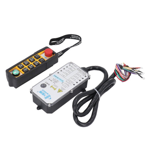(As show, One size) Industrial Crane Remote Control Single Handle Electric Lifting Controller with Emergency Stop 6 Direction Buttons DC24V 2
