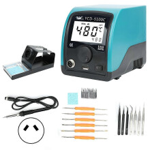 (As show, One size) LCD Display Solder Iron Station Kit Digital Temperature Adjustable Knob Control 5100C 75WAU 220V