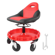 (As show, One size) Mechanic Stool Chair 300LBS Capacity Height Adjustable Garage Rolling Shop Work Stool for Garage