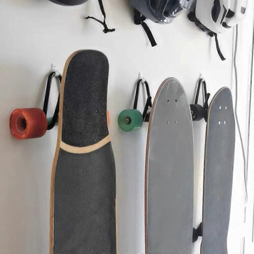 (2, One size) 2pcs Skateboard Longboard Wall Hanger Storage Mount Rack Hanging Hook 8kg Load 2